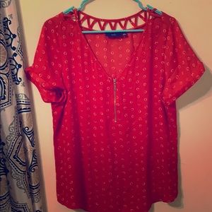 Apt 9 Red Short Sleeve Blouse